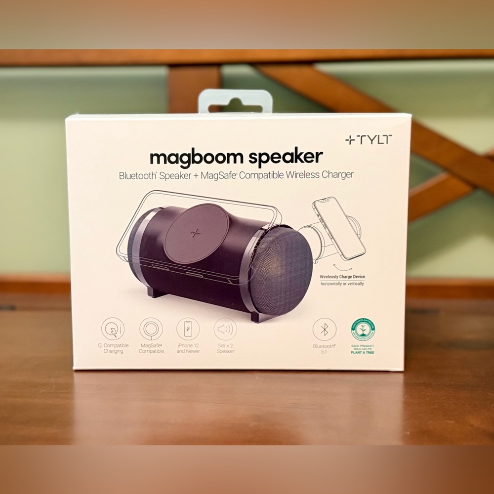 MagBoom Portable Bluetooth Speaker with MagSafe Charger - Black
